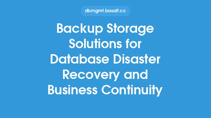 Backup Storage Solutions for Database Disaster Recovery and Business Continuity Thumbnail