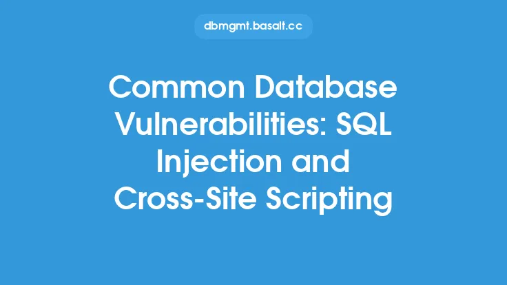 Common Database Vulnerabilities: SQL Injection and Cross-Site Scripting Thumbnail