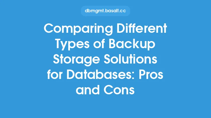 Comparing Different Types of Backup Storage Solutions for Databases: Pros and Cons Thumbnail