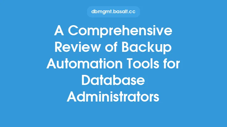 A Comprehensive Review of Backup Automation Tools for Database Administrators Thumbnail