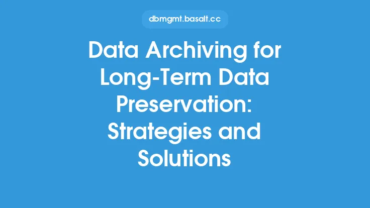 Data Archiving for Long-Term Data Preservation: Strategies and Solutions Thumbnail