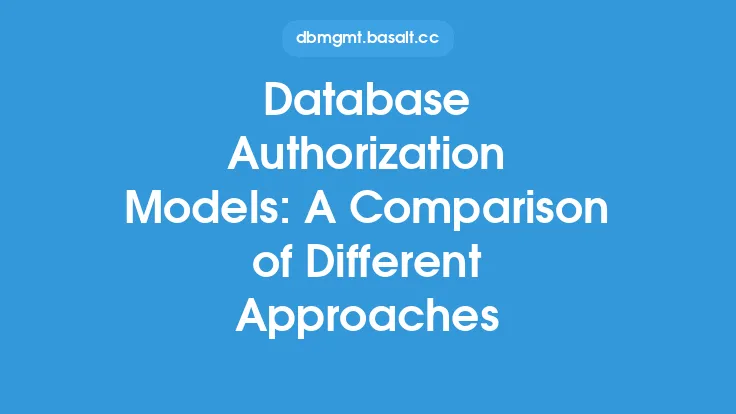 Database Authorization Models: A Comparison of Different Approaches Thumbnail