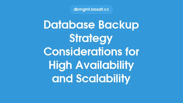 Database Backup Strategy Considerations for High Availability and Scalability Thumbnail