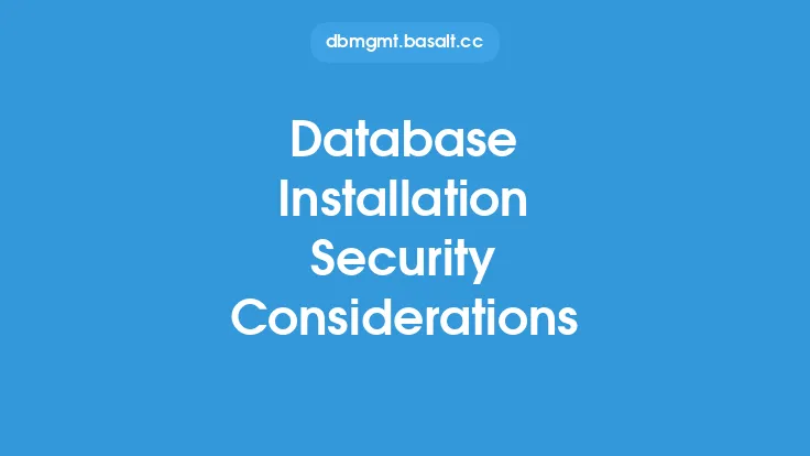 Database Installation Security Considerations Thumbnail