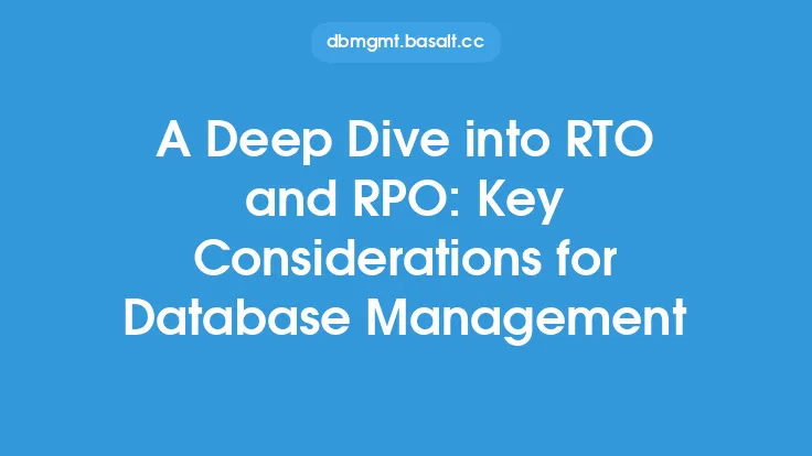 A Deep Dive into RTO and RPO: Key Considerations for Database Management Thumbnail