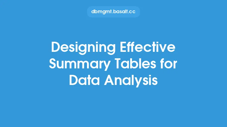 Designing Effective Summary Tables for Data Analysis Thumbnail