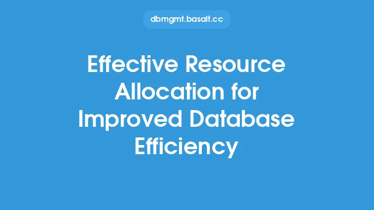 Effective Resource Allocation for Improved Database Efficiency Thumbnail