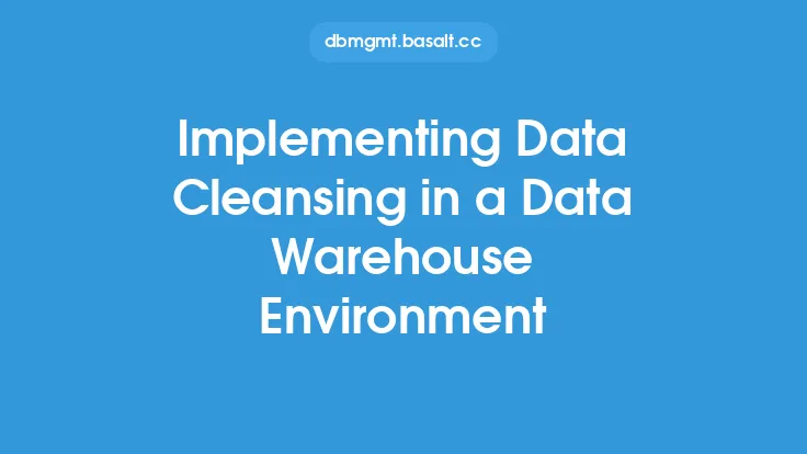 Implementing Data Cleansing in a Data Warehouse Environment Thumbnail