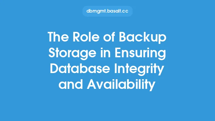 The Role of Backup Storage in Ensuring Database Integrity and Availability Thumbnail
