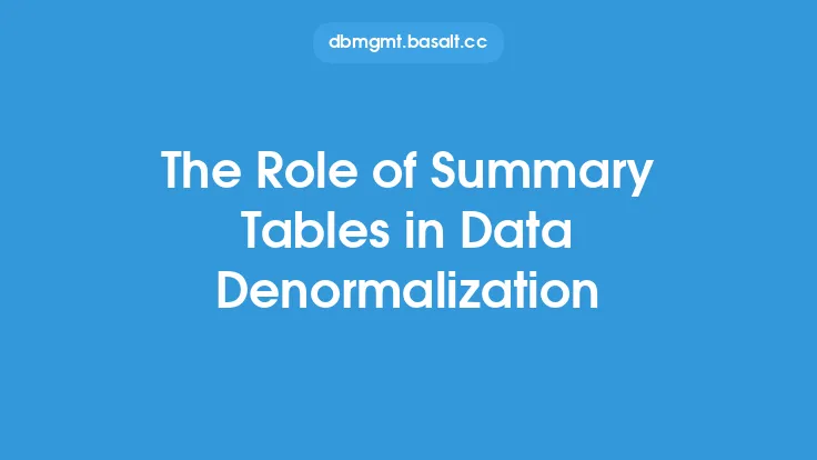 The Role of Summary Tables in Data Denormalization Thumbnail