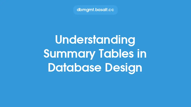 Understanding Summary Tables in Database Design Thumbnail